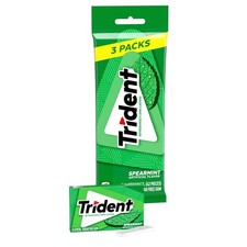 Trident Spearmint Sugar-Free Chewing Gum, 3 Packs of 14 Pieces 42 Total Pieces 