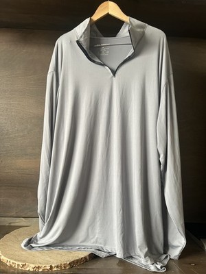 Real Essentials SIZE 5X GRAY 1/4 Zip Long Sleeve Performance Shirt PULLOVER