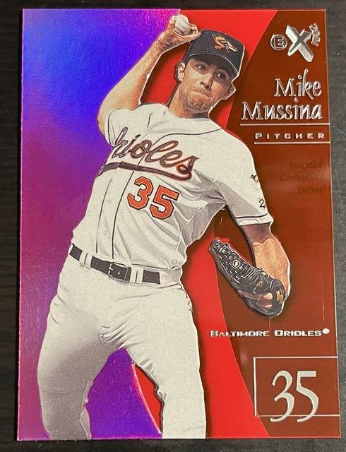 1998 Skybox E-X 2001 MIKE MUSSINA #24 Essential Credentials Future /77