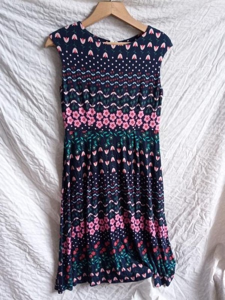 Women Boden Dress Navy Viscose 42 / XL / 50 #8EJ9