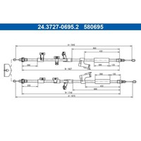 ATE 24.3727-0695.2 Seilzug Feststellbremse FüR Ford Focus C MAX Grand C MAX
