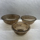 Vintage Pyrex “Festive Harvest” Glass Mixing Bowls 1L, 1.5L, 2.5L Preowned