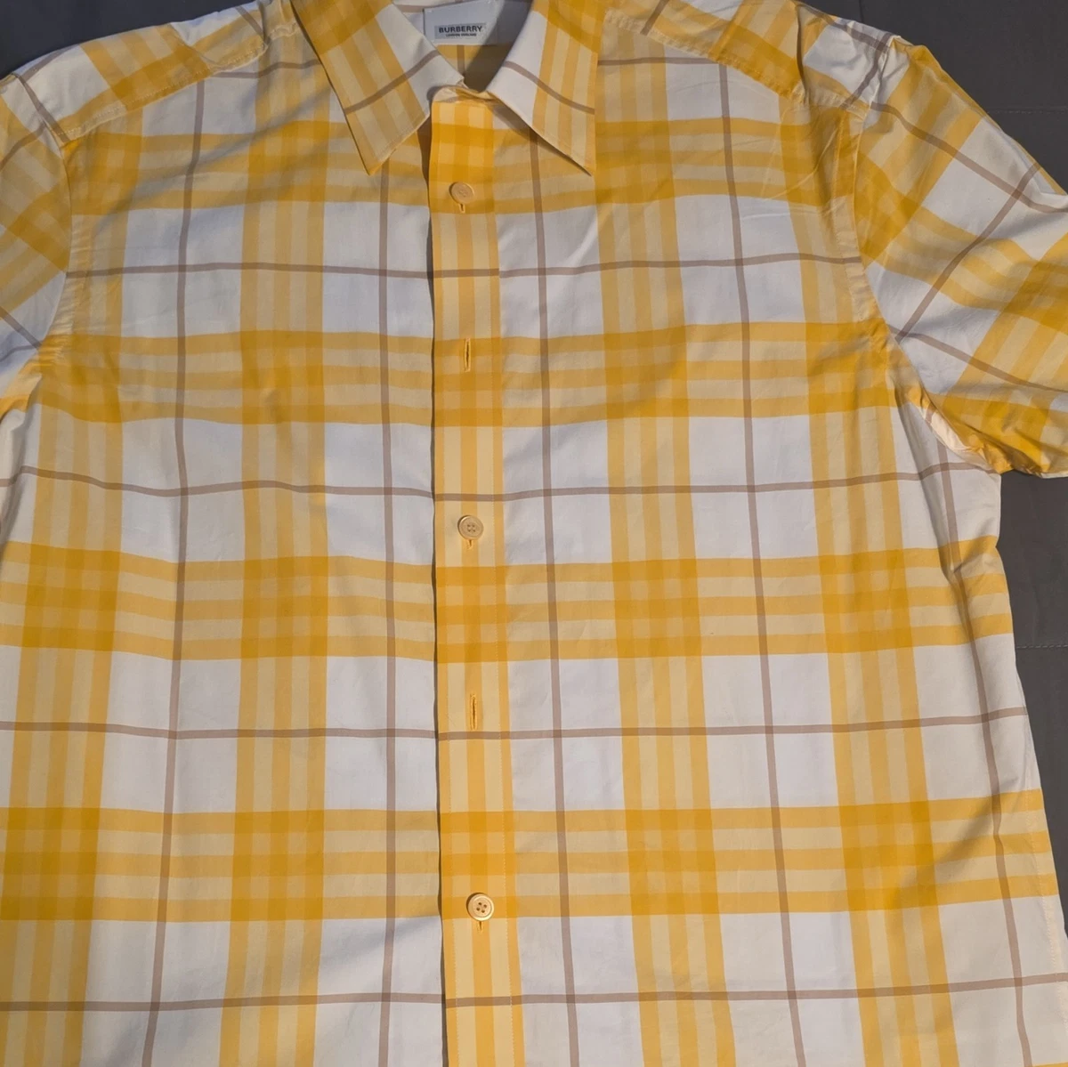 特価BURBERRY ラガーシャツ イエロー/ホワイト サイズ6 Burberry Yellow Shirts for Men for sale | eBay