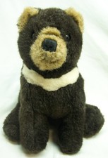 Vintage Dakin 1983 CUTE DARK BROWN BEAR W/ WHITE COLLAR 10" Plush Stuffed Animal