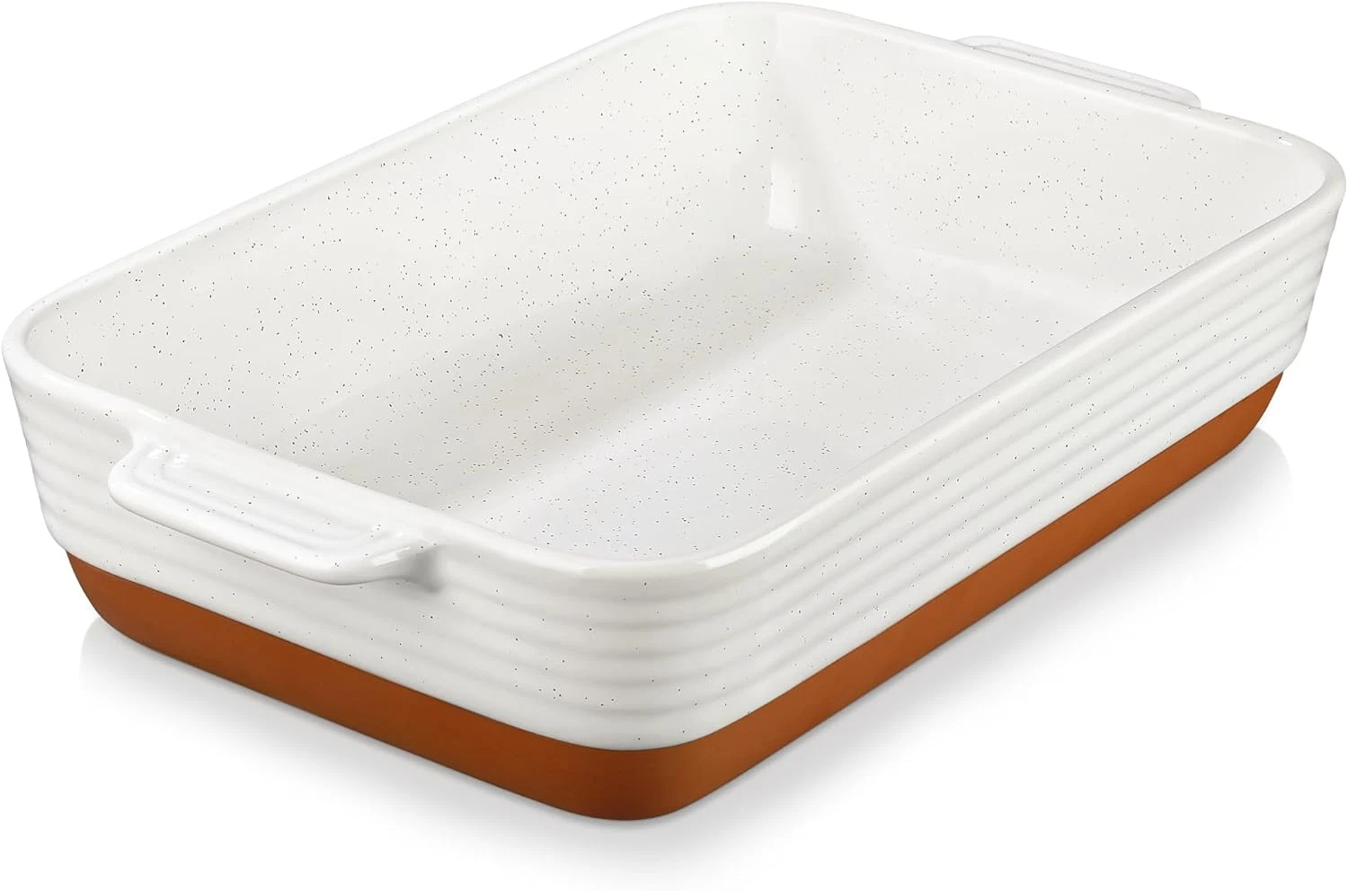MALACASA Baking Dish 4.8 Qt Ceramic Casserole & Lasagna Pan, 9X13 Inch Deep Rect