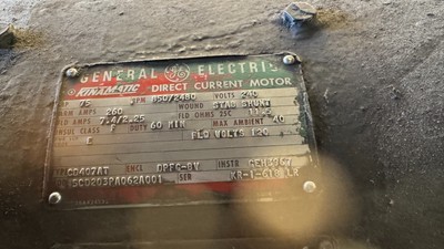 GE 75 HP 240 volt dc motor 850/2480 RPM Stab Shunt DPFG-8V Enclosure 260 Arm Amp