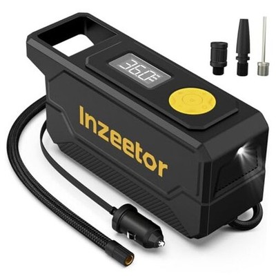 150 PSI Tire Inflator Portable Air Compressor, 12V DC Auto Shutoff Air Black