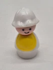 Vintage Fisher Price Original Little People Figure Baby Child Yellow Bib Bonnet