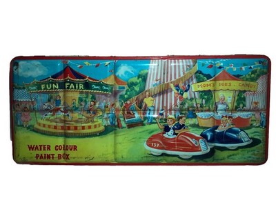 Vintage 60er Jahre Aquarellfarben Set: Sammler Blechdose, Retro Kunst Geschenk