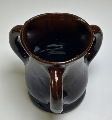 Vintage RARE 3 Handled TYG  Ceremonial Drinking Mug Handmade Pottery Stoneware