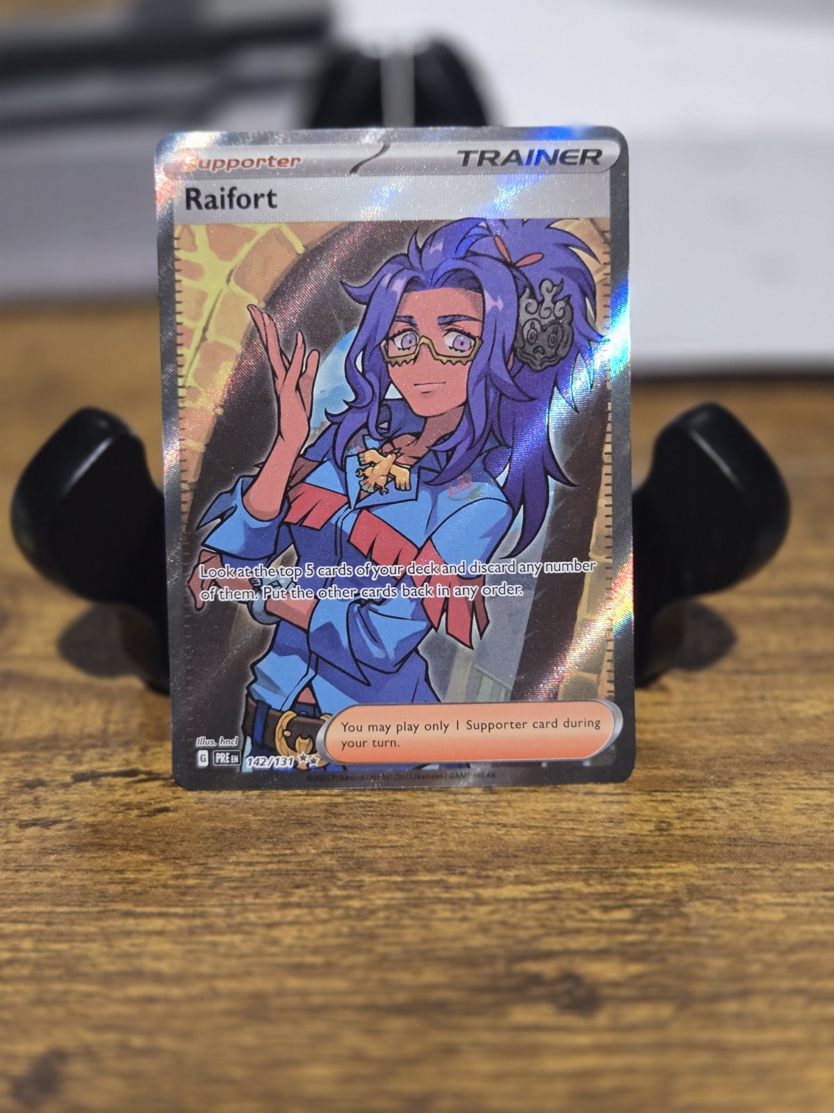 Pokémon Raifort Full Art Holo Ultra Rare Trainer Supporter 142/131 English