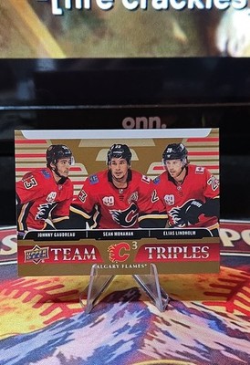 2020-21 Upper Deck - Team Triples Johnny Gaudreau, Sean Monahan, Elias Lindholm