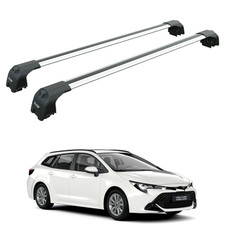 For Toyota Corolla Touring 2018-2025 Roof Rack Cross Bars Flush Rail Alu Silver