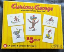 Curious Geroge Kohl's Cares (Blank inside) Note Cards(set of 15) NEW/SEALDED