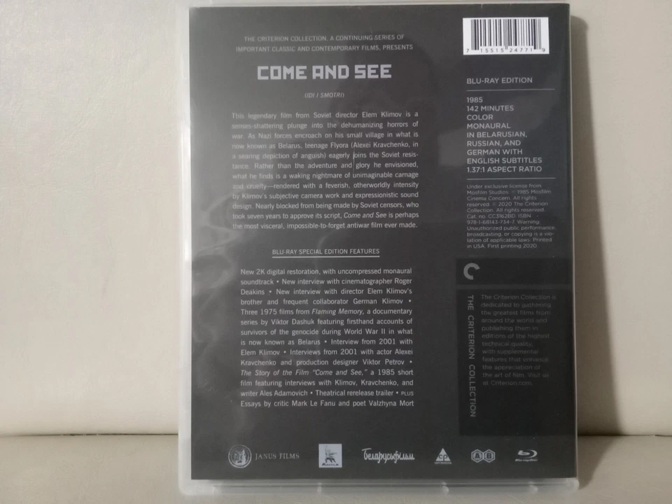 Come and See [Criterion Collection] (Blu-ray, 1985). Region A/B. Rare. OOP. Cult - Image 2 of 3