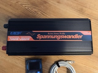EDECOA Spannungswandler Wechselrichter 12 Volt 230 Volt 2000 Watt Reiner Sinus