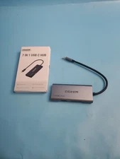 USB C Hub, QGeeM USB C to HDMI Adapter 4k, 7 in 1 USB C Dongle with 100W...