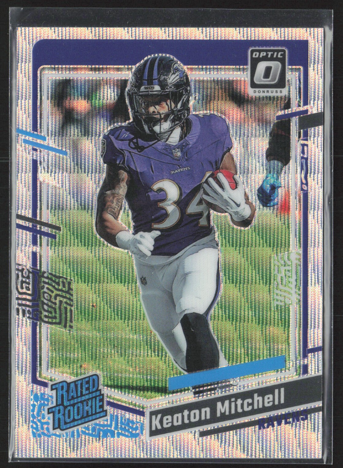 2023 Donruss Optic #207 Keaton Mitchell Wave #/300