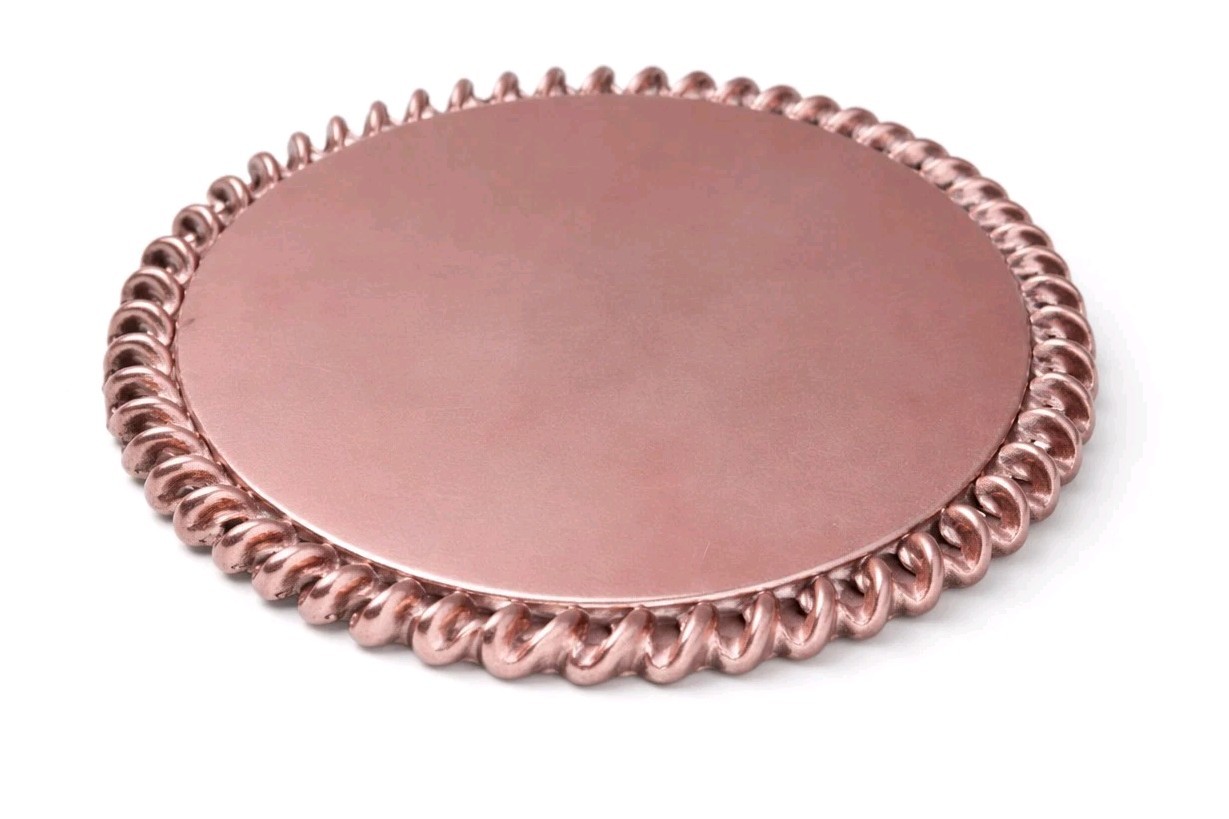 Round Bronze Metal Plate Finish - India 2001