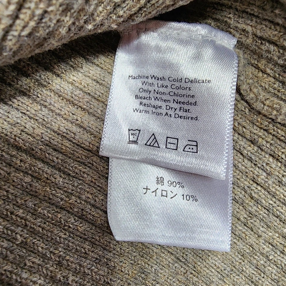 Cardigã feminino vintage anos 90 Eddie Bauer suéter M bronzeado gola V zíper completo elástico - Imagem 4 de 4