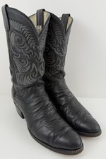 Olathe Boots Black Leather Western Cowboy Mens Made in USA Size 10.5 A