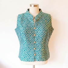 New Geometric Patterned Sleeveless Saree lehenga blouse Top Size 40