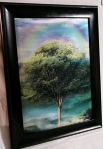 Vintage Lenticular 3D Season Changing Tree Framed Wall Art 11x15 Animated Print