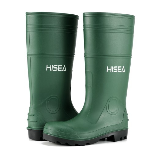 HISEA Men's Rain Boots w/Steel Shank Waterproof Garden Fishing Outdoor Work Boot - Picture 36 of 51