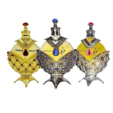 Hareem Al Sultan Khadlaj Perfume Oil SET OF 3  - Gold, Silver, Blue ORIGNAL 35ML