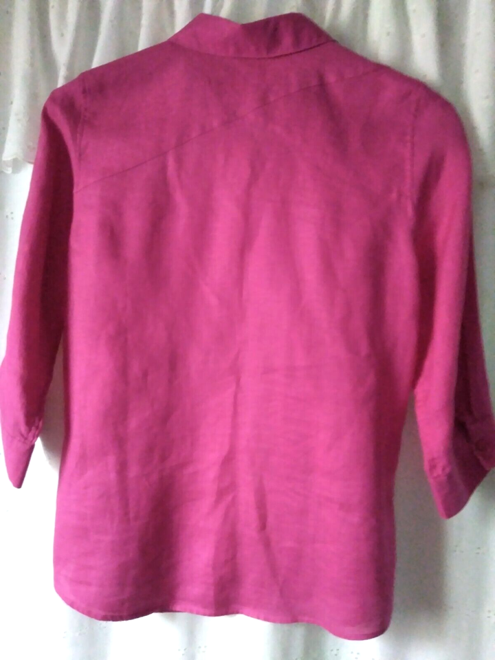 chicos-no-iron-100-linen-shirt-pink-size-0-small-3-4-sleeves-button-up