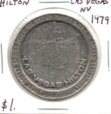 Hilton Casino 1979 Las Vegas NV 1 Dollar Gaming Token as pictured