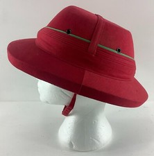 Vintage Safari Hat Pith Helmet India Red Green