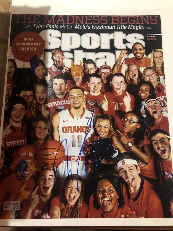 ФОТОГРАФИЯ СИРАКУЗСКОГО АПЕЛЬСИНА ТАЙЛЕРА ЭННИСА С АВТОГРАФОМ 11x14 TRISTAR СЕРТИФИКАТ ПОДЛИННОСТИ SI - Изображение 2 из 4