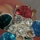 Vintage Signed Nemo Screw Back Earrings Flower missing stones as is — photo 10