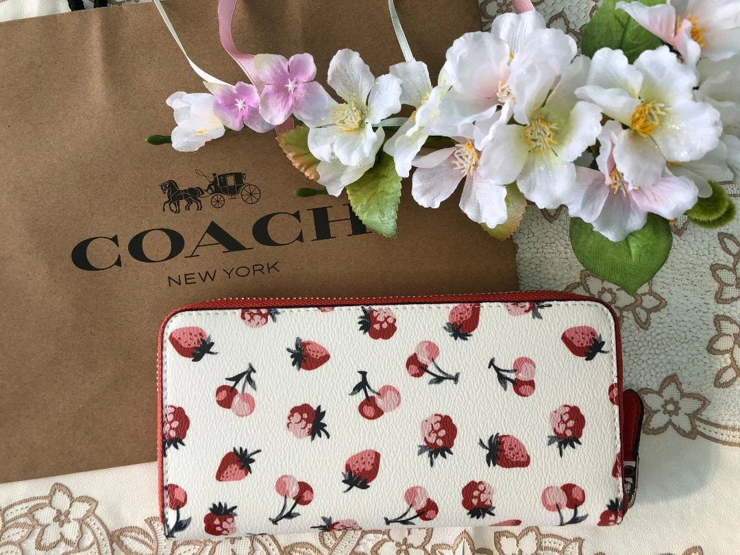 Coach strawberry wallet white Clearance