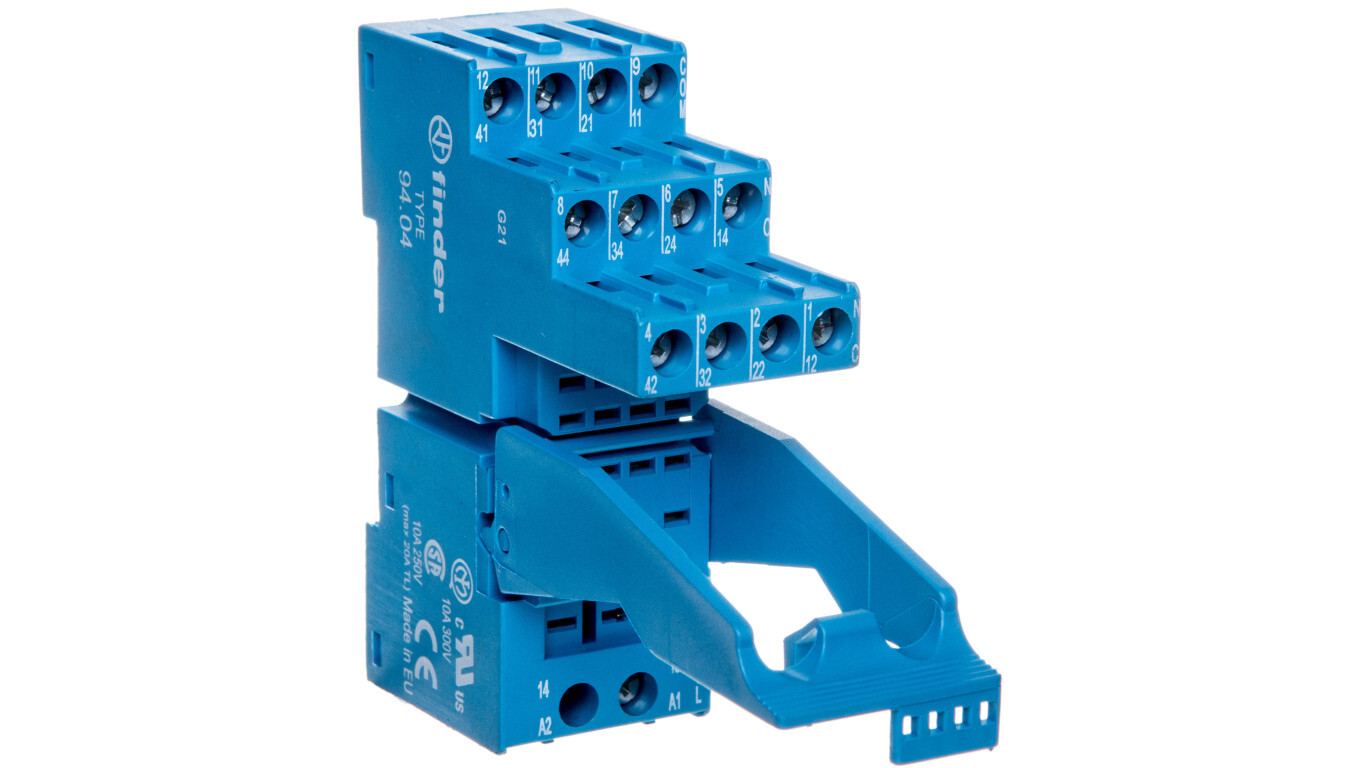 Socket for relays 55.32, 55.34, 85.02, 85.04 plastic 94.04SPA /T2UK