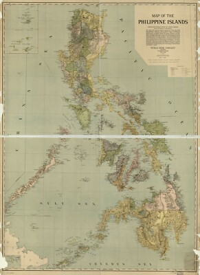 18'' x 24'' 1908 Map of The Philippine Islands