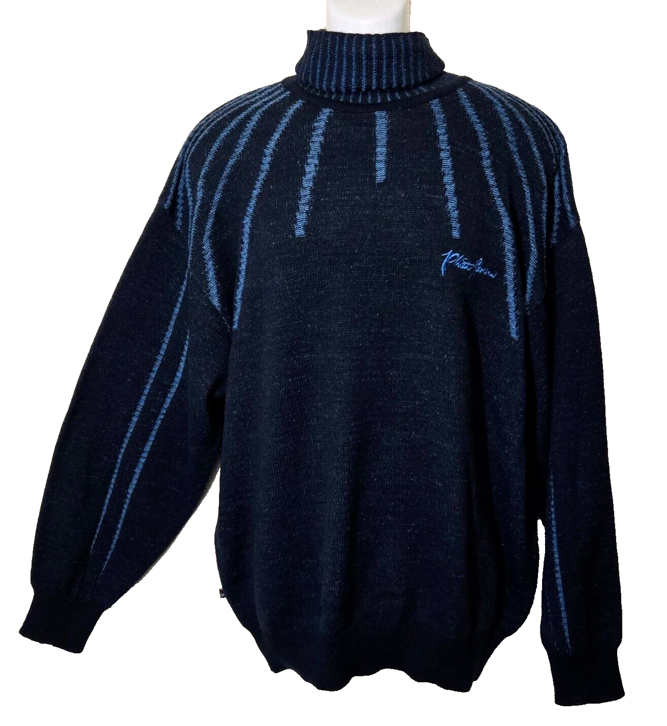 Phat Farm Sweater Mens XL Dark Blue Vintage Y2K 90s Wool Blend Turtleneck