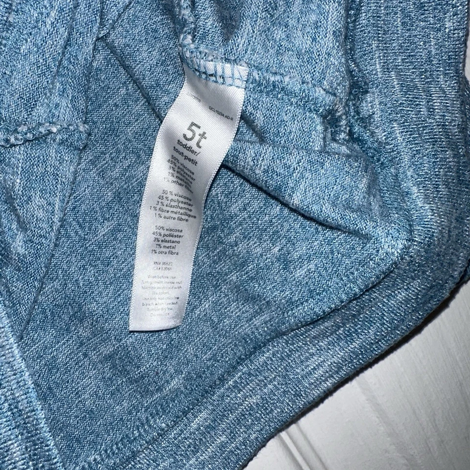 Suéter Pullover Carter’s Girls 5T Azul con Volantes Preppy Acogedor Vacaciones de Invierno - Usado en Excelente Condición Foto 4 de 4