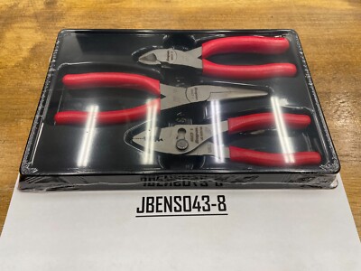 Snap-On Tools USA NEW RED 3 Piece Soft Grip Pliers / Cutters Set ...