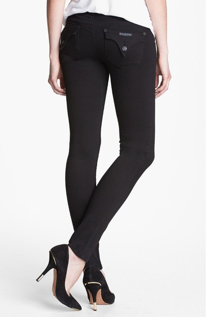 Black Flap Pocket Stretch SKINNY Jeans 