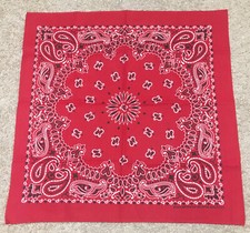 Vintage Hav a Hank Bandana Scarf Red Black Paisley Greaser RN15187 USA Made