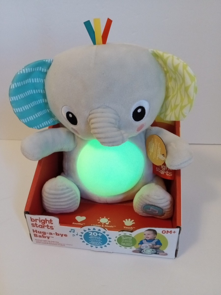 Bright Starts Hug-a-bye, Baby Elephant, Jouet Musical Et Animal En Peluche Sucette Douce A Deux Modes Nouveau Ne Amz B08r5tr23x