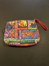 Laurel Burch Sun N Sand Accessories Cotton Bag Cats Make Up Arts Crafts 10 x 7 
