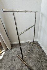Vintage Hollywood Regency Faux Bamboo Gold Quilt Rack /Wardrobe Valet Stand