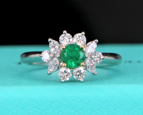 Green emerald Marquise Diamond Ring | eBay