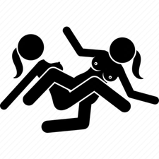 Sexy Women Scissor Lesbian BDSM Silhouette Explicit,  Vinyl Die Cut Sticker