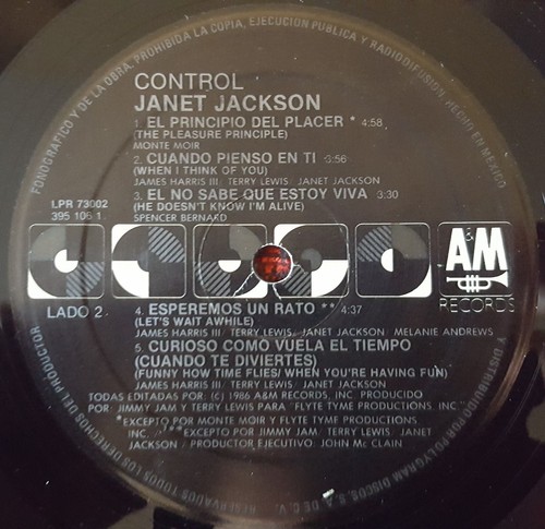 JANET JACKSON *** Control *** VERY RARE & ORIGINAL 1986 Mexican Issue LP - Picture 5 of 5