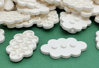 Lego Platte, Wolken Design, 3 x 5, Himmel, Regen, Schnee, weiß Nr. 35470 / 4 Stück