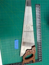 Vintage Henry Disston & Sons D-23 Hand Saw, Made in USA